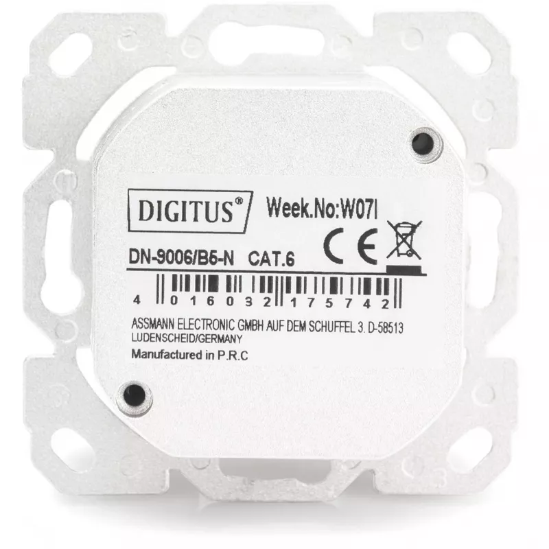 Tomada de dados CAT.6A, saliente, blindada, 2x RJ-45 LSA (branco, 5 unidades, Classe E)