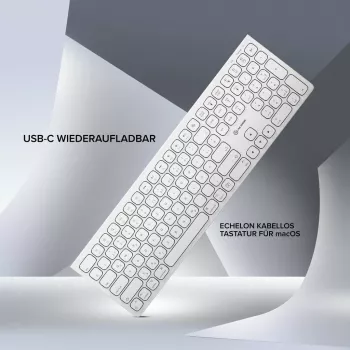 ALOGIC Echelon Teclado sem fios recarregável USB-C Full-Size QWERTZ