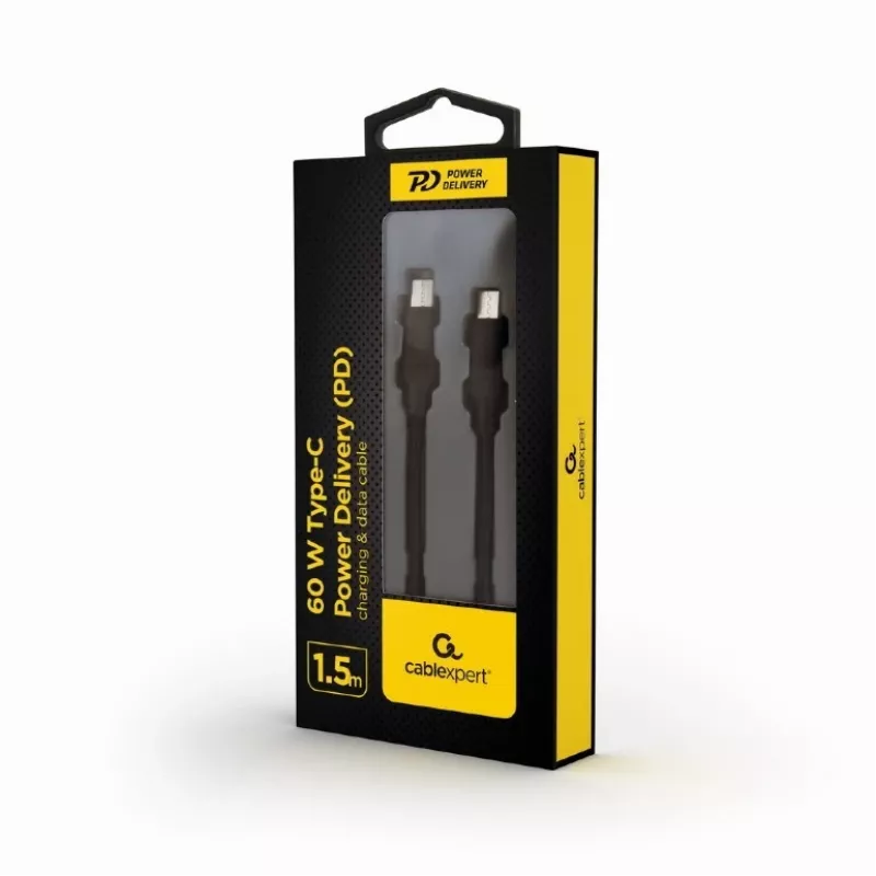 Cabo USB-C macho - USB-C macho Power Delivery 60W carregamento e dados 1,5 m