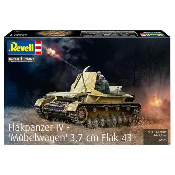 Modelo em plástico tanque REVELL Flakpanzer IV 3,7 cm Flak 43 escala 1:72