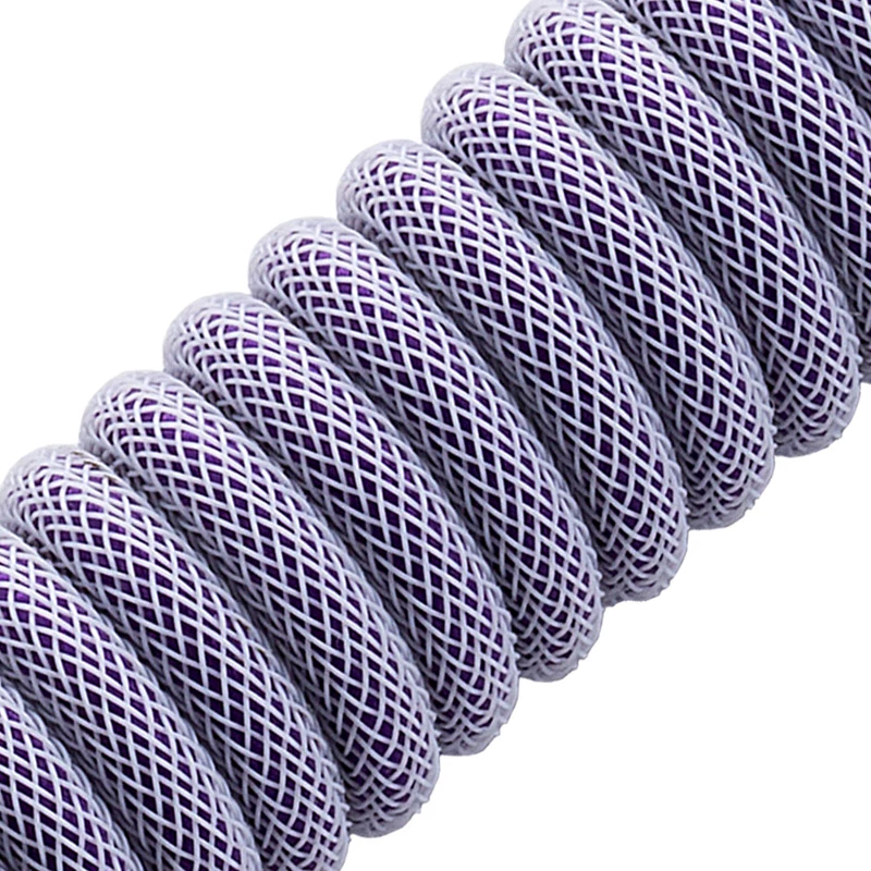 CableMod Classic Coiled CM-CKCA-CW-PW150PW-R cabo espiral para teclado, USB-C para USB-A, 150 cm, Rum Raisin