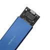 Caixa SSD QOLTEC 51832 — externa M.2 SATA, USB 3.0, até 2 TB, azul, suporta unidades de 30 mm, 4 slots