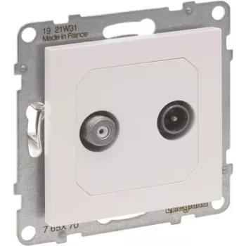 Legrand SEANO Tomada de ligação individual TV-SAT para 765170 2 cabos e HD-TV em preto 5 (765170)