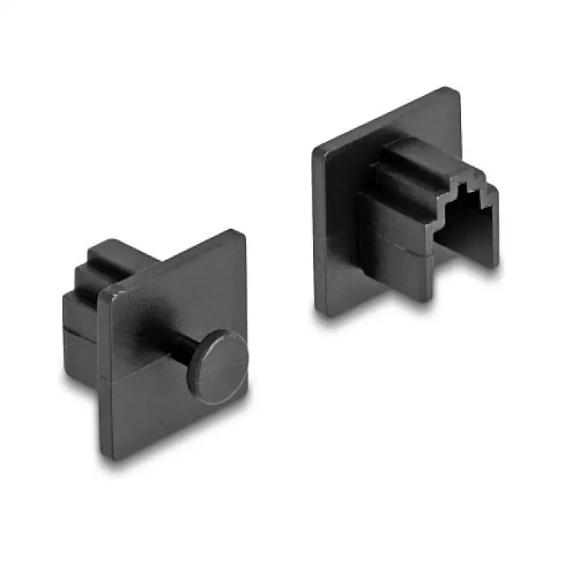 Tampa de proteção contra pó DeLOCK RJ10 conector fêmea com bloqueio 10 unid. preto