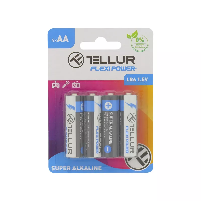 Pilha Tellur Flexi Power AA LR6 1,5 V conjunto de 4 unid.