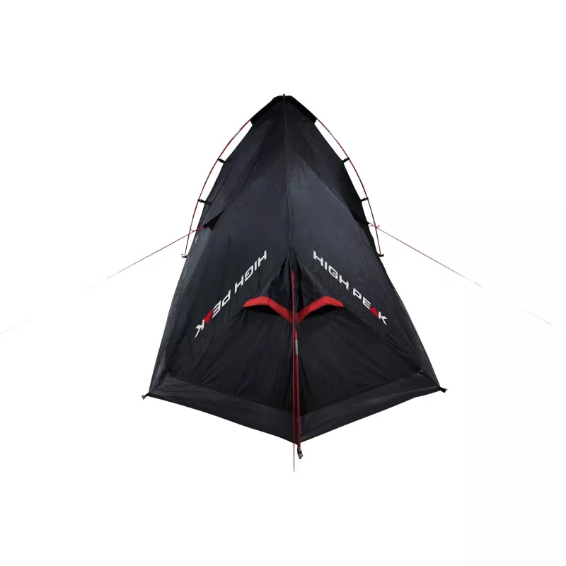Tenda High Peak Minitramp 2 leve preto/vermelho — tenda de campismo compacta para 2 pessoas