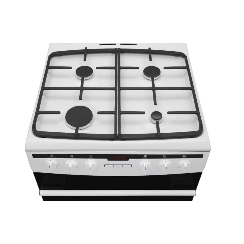 Fogão independente AMICA 617GEH3.33HZpTaDpA(W) PIZZA — placa a gás 4 zonas, forno elétrico 65 L, temporizador eletrónico, branco