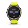 Garmin fenix 8 Solar Sapphire 47 mm relógio inteligente GPS, ecrã tátil de 3,3 cm (1,3") 260 x 260, Wi-Fi, titânio, bracelete de silicone amarela/grafite, amarelo