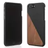 Capa de proteção em madeira e pele Woodcessories EcoSplit para iPhone 7 Plus / 8 Plus — nogueira preto