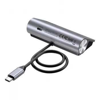 Hub USB Unitek H1337AGY01 – 4 portas (2×USB-C, 2×USB-A), até 5 Gbit/s por porta, alumínio, prateado