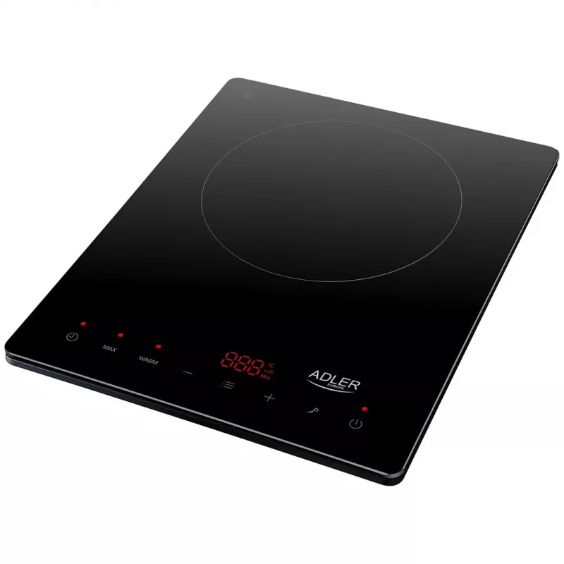 Placa de cozinha Adler AD 6513 Preta Aparelho de mesa 29 cm Zona Placa de indução 1 Zona(s)