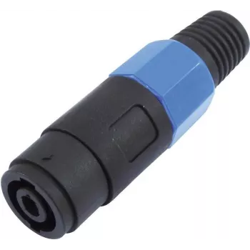Acoplador de cabo de altifalante Omnitronic 30203530 de 4 pinos para extensão e ligação de cabos de altifalante