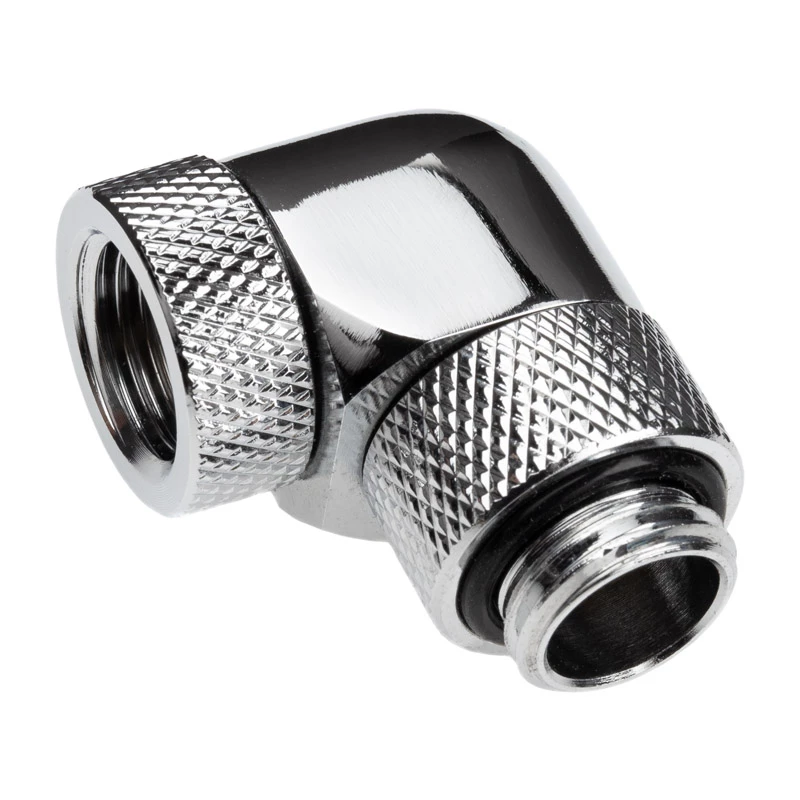 Alphacool Eiszapfen Connector Series - adaptador de montagem angular para sistema de refrigeração líquida - níquel prateado