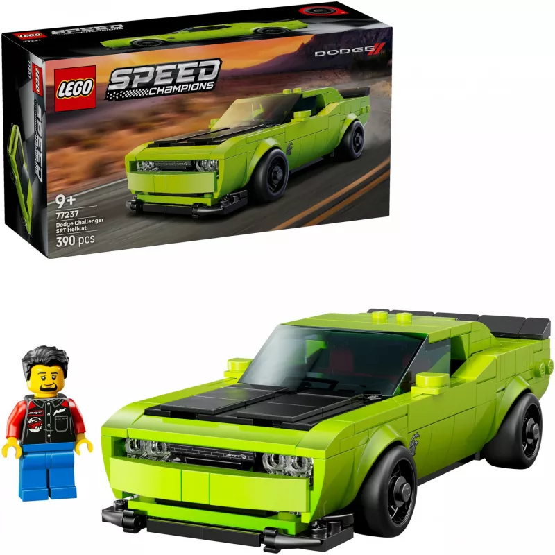 Carro de brinquedo de construção LEGO Speed Champions Dodge Challenger SRT Hellcat 77237 — 390 peças, 1 minifigura, idade recomendada 9+