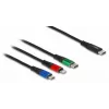 Cabo de Carregamento USB DeLOCK 3-em-1 USB Type-C para Lightning Micro-USB 1 m