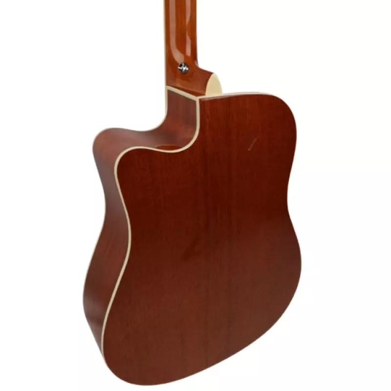 Guitarra eletroacústica V-tone VEAG1 CE 4/4 madeira — Dreadnought tamanho completo, Cutaway, tampo em abeto, fundo e ilhargas em mogno, pré-amplificador incorporado