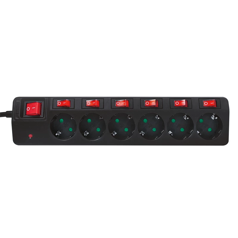 Extensão de energia LogiLink LPS233 1,5 m 6 tomadas AC interior preto