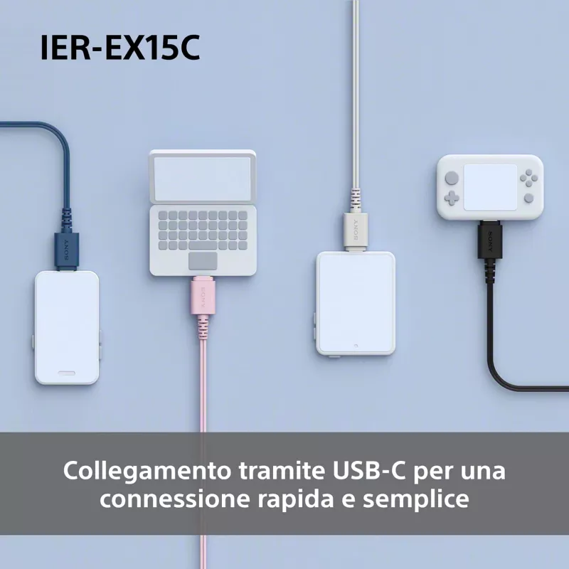 Headset Sony IER-EX15C Com fios In-Ear Chamadas/Música USB Type-C Azul