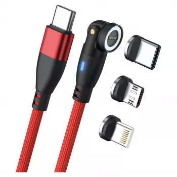 Cabo USB RealPower MagneticCharge 100 1 m USB-C Vermelho Carregamento rápido