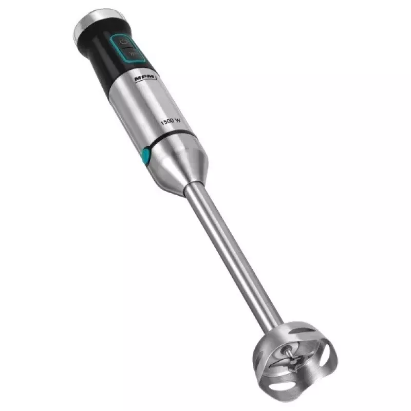 Varinha mágica MPM MBL-42M — 1500 W, caixa em aço inoxidável, velocidade variável, turbo, acessórios