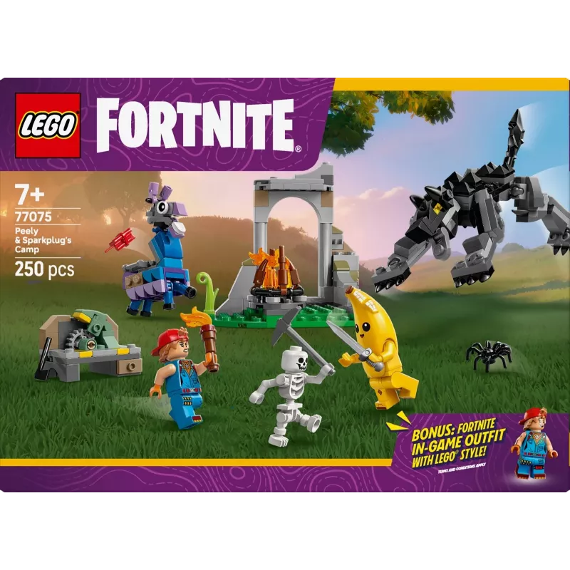 LEGO FORTNITE 77075 Acampamento do Peely & Sparkplug