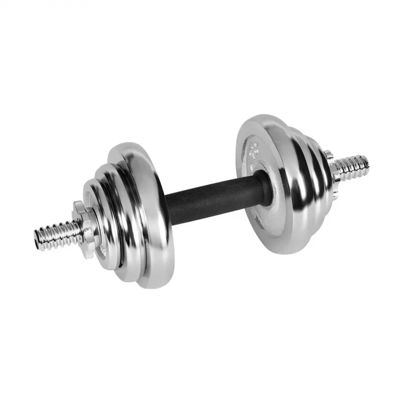 Halteres ajustáveis Rebel Chrom 20 kg com mala e barras de haltere (2) — discos de 2,5 kg, 1,25 kg, 0,5 kg