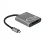 Leitor de cartões DeLOCK 91741 USB 3.2 Gen 1 Type-C preto cinzento