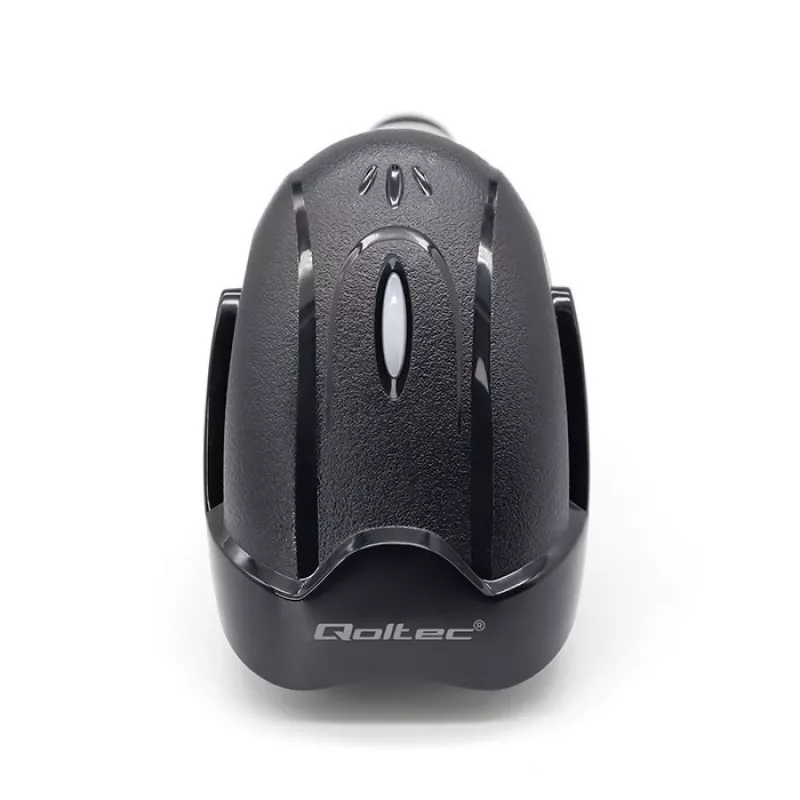 Leitor de códigos de barras sem fios QOLTEC 50856 – 1D e 2D portátil sem fios, interface USB, caixa ABS, 170×62×100 mm, 203 g