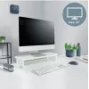 Suporte para monitor LEITZ Freestanding 64340001 — suporte de secretária para ecrãs de 61 cm (24 polegadas), capacidade de carga 20 kg, altura ajustável, branco