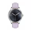 Smartwatch Colmi L28 prateada-roxa com bracelete de couro roxa