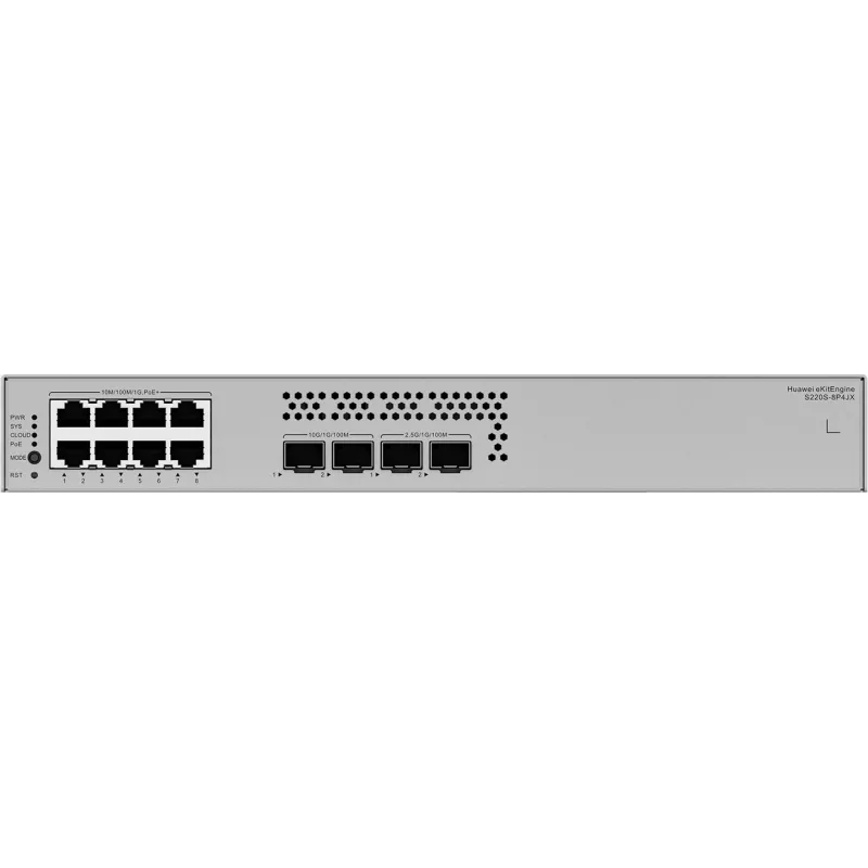 Huawei S220S-8P4JX switch Gigabit PoE, 2x 2.5G SFP, 2x SFP+ 8x PoE, 2x 2.5G SFP, 2x SFP+