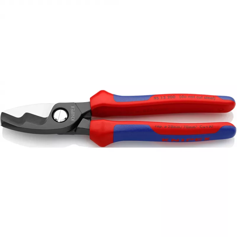 Knipex 95 12 200 tesoura para cabos de lâmina dupla, 200 mm