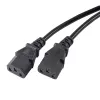 Cabo de distribuição de energia Akyga AK-PC-04A CEE 7/7 para 2x IEC C13, 1,8 m, preto