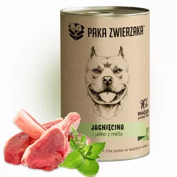Comida húmida para cães PAKA ZWIERZAKA Cordeiro e Maçã com Menta, 400 g, sem cereais, sem glúten e sem soja