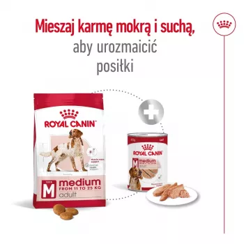 Ração seca para cães Royal Canin SHN Medium Adult 15 kg — alimento completo para cães adultos de raças médias, aves, 25% proteína, 14% gordura