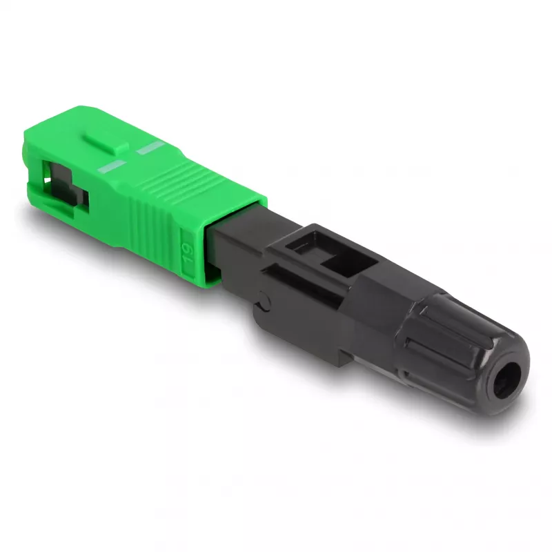 Conector rápido de fibra ótica DeLOCK SC simplex macho APC para montagem no local