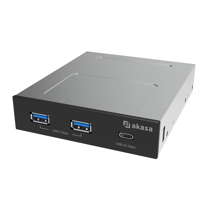 Painel Akasa USB 20Gbps Type-C com duas portas Type-A de 5Gbps