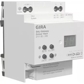 Gateway DALI Gira 211100 Colour 1f REG KNX Secure para integração entre sistemas KNX e DALI