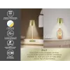 Beper P201UTP116 candeeiro de mesa LED recarregável, 1,5 W, interruptor tátil, regulável, adaptador para garrafa de 33 mm, resistente à água, dourado