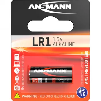 Pilha descartável Ansmann 1,5 V célula alcalina LR 1