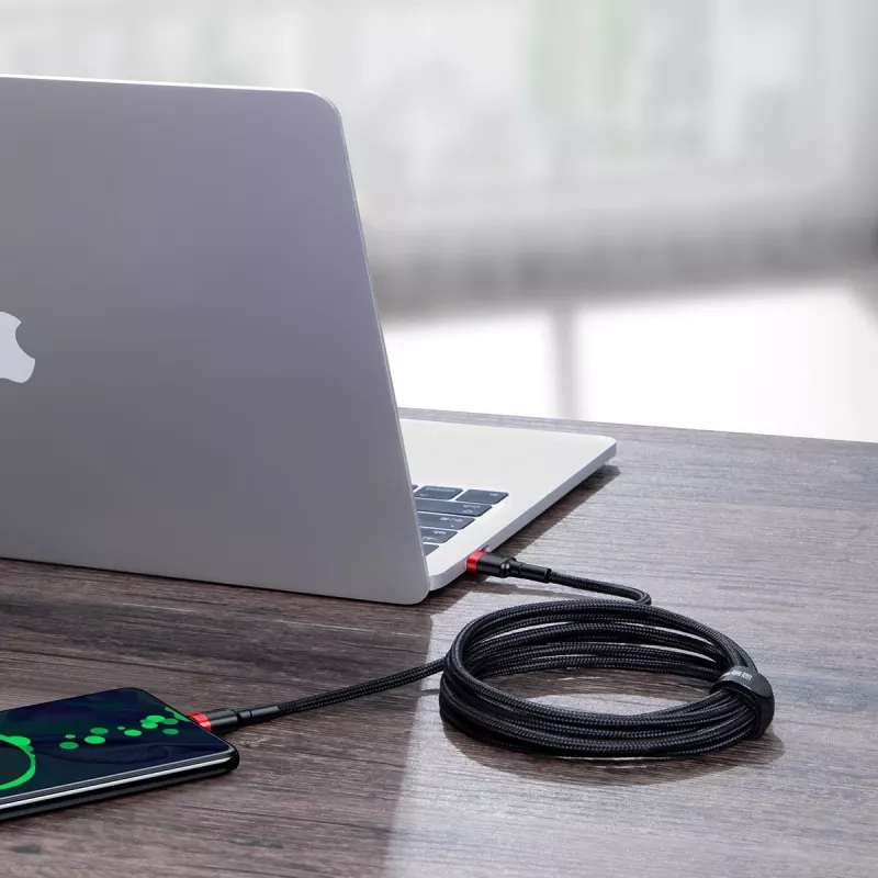 Cabo USB para USB-C Baseus Cafule PD2.0 100W Flash-Charging (20V 5A) 2m vermelho+preto