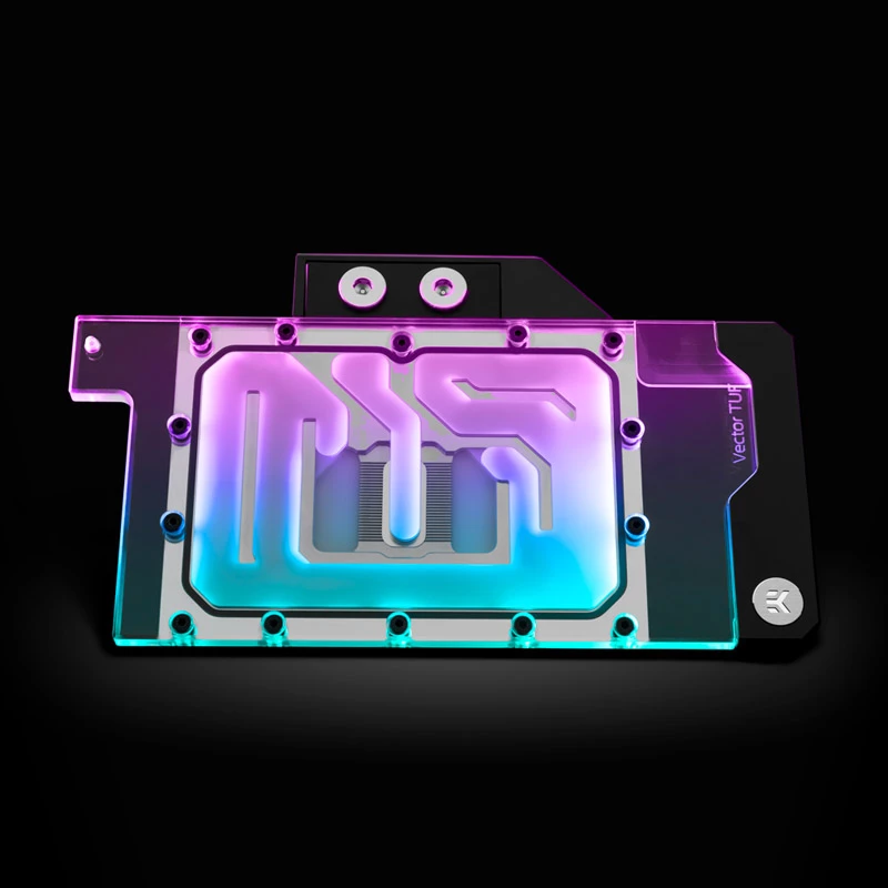 Bloco de água EK Water Blocks acrílico cobre preto níquel transparente