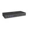 Comutador KVM Lindy 2 portas Dual Head HDMI 4K60, USB 3.0, 4096 x 2160 píxeis, 4K Ultra HD, preto