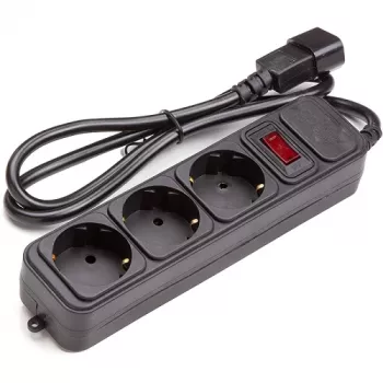 Extensão UPS 1 m, 3 tomadas, com interruptor, preto