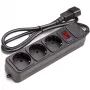 Extensão UPS 1 m, 3 tomadas, com interruptor, preto