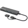 Dock/Hub Combo Manhattan USB-C e USB-A, Portas (4): USB-A (x4), 5 Gbit/s (USB 3.2 Gen1 aka USB 3.0), alimentado por USB (não requer fonte de alimentação externa)