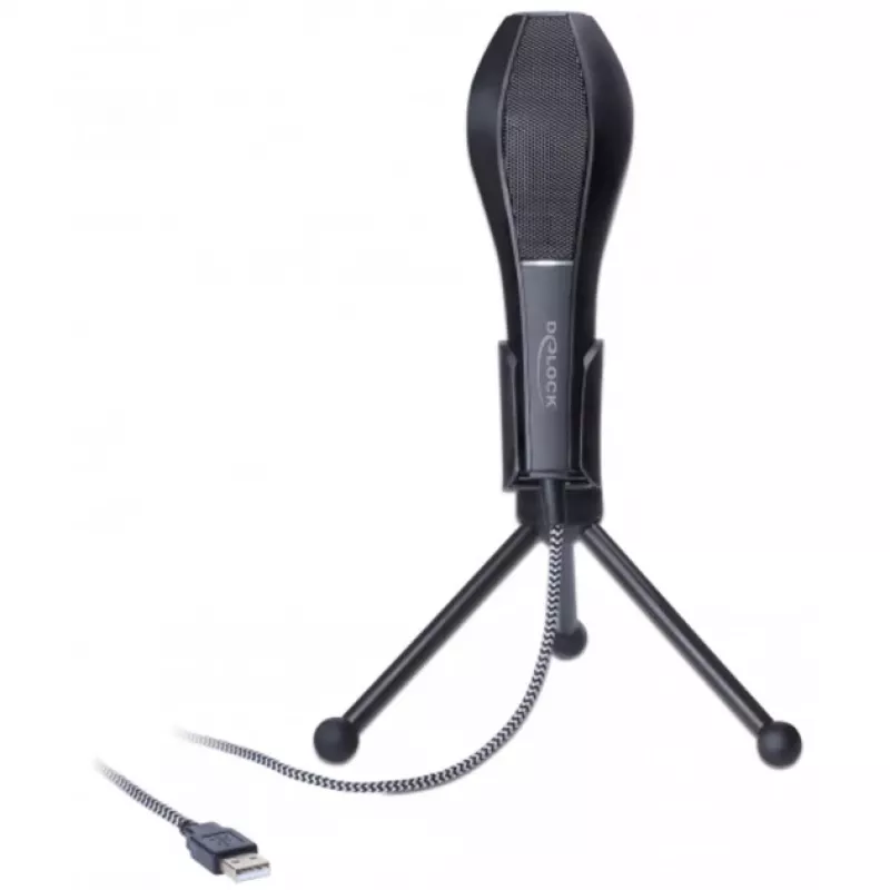 Microfone condensador USB com suporte de mesa - ideal para gaming, Skype e canto