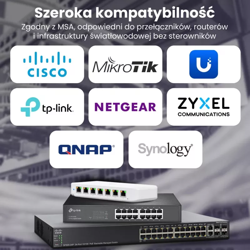 Extralink SFP28 25G pack de 2 | módulo SFP28 | 25Gbit/s, LC/UPC duplex, 1310nm, 10km, monomodo, DOM módulo transceptor de rede