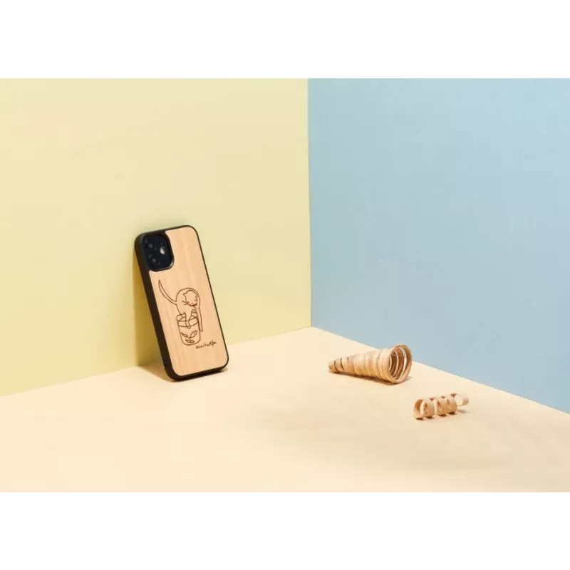 Capa para telemóvel Man and Wood para iPhone 12 mini — gato impresso com peixe vermelho