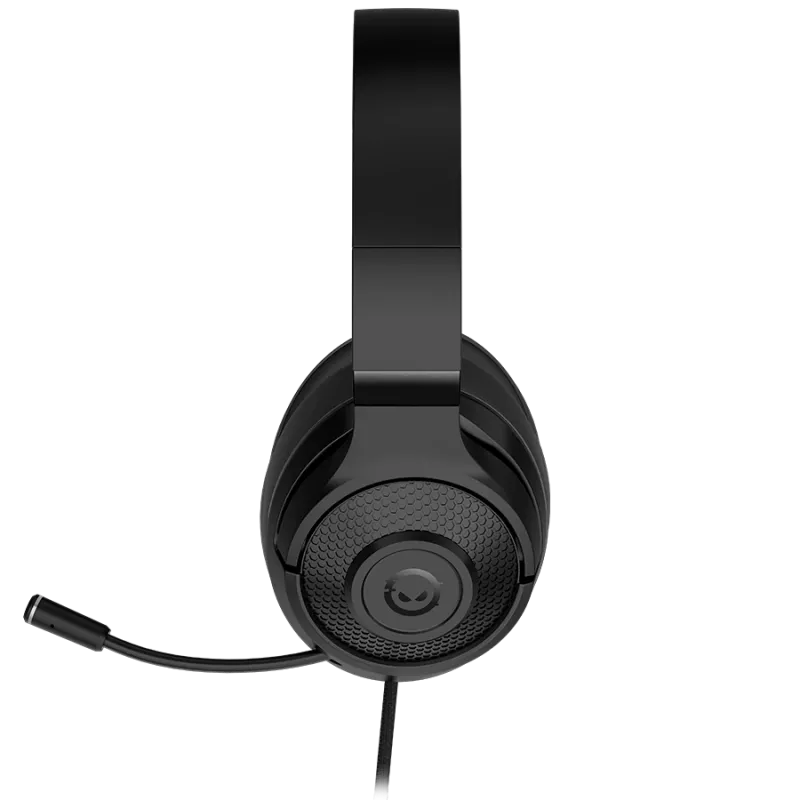 LORGAR Noah 101, headset gaming com microfone, ligação jack 3,5 mm, comprimento do cabo 2 m, design dobrável, almofadas de couro ecológico PU, tamanho: 185*195*80 mm, 0,245 kg, preto